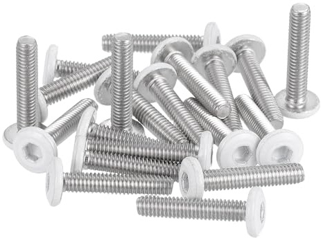 QUARKZMAN 20 Pz Viti a Testa Bombata con Innesto Esagonale M4-0,7 x 20 mm, Bulloni in Acciaio Inossidabile 304 Filettatura Completa Brillante Viti per Mobili Elettrodomestici, Bianco