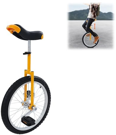 HUOMMGS enhjuling 20 tums balansträningcykel för 1,55–1,75 m barn och vuxna justerbar höjd enhjuling med ergonomisk sadel uppgradering hjul för nybörjare och proffs unisex