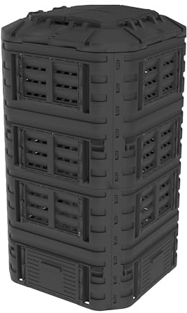 Compostador Modular para jardín EKOGRID - 1260 L - Compostador con riego por Goteo y aireación - Negro