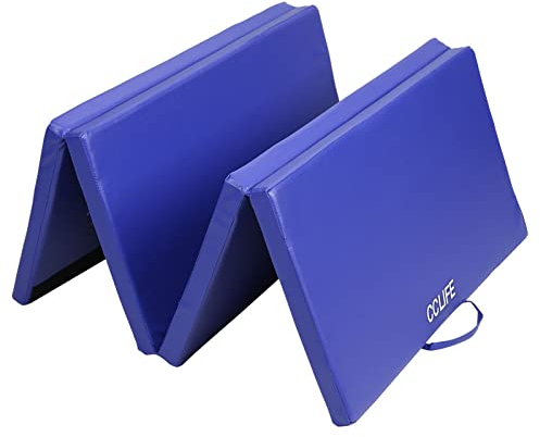 CCLIFE Blau Weichbodenmatte Turnmatte Klappbar Gymnastikmatte 180x80x5cm