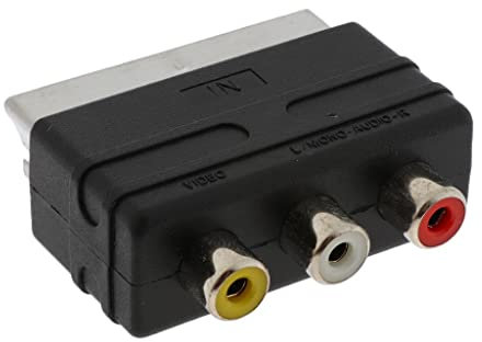 MagiDeal Convertisseur Adpater Audio Vidéo Scart 20 Broches vers Adaptateur 3 RCA pour PS4 WII DVD - Permet d'Utiliser Le Câble AV 3RCA sur l'Entrée Péritel du Téléviseur