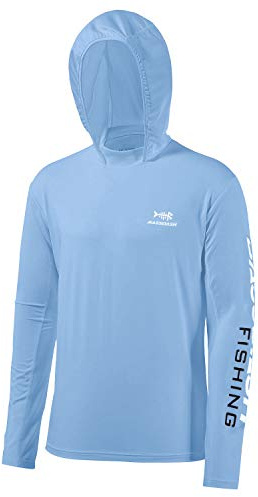 BASSDASH UPF 50+ UV-solskydd för män Långärmad Performance Fishing Hoodie Huvtröjor