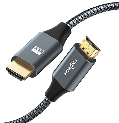 Twozoh 4K HDMI Cable 5M, High Speed HDMI 2.0 Cable, Braided HDMI to HDMI Lead Compatible with PS5, PS3, PS4, PC, Projector, HDTV, Xbox