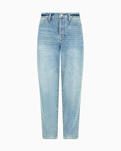 Armani Exchange Women's J15 Carrot Denim Jeans, Blue Denim, 26W x 32L