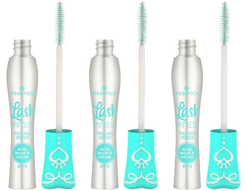 essence Lash PRINCESS MASCARA PRIMER extra longueur & volume, volumisant, de base, allongeant, intensif, vegan, sans particules de microplastique, sans nanoparticules, sans parabène, pack de 3 (3x9ml)