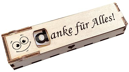 Duplo Holzbox Box mit Schokoriegel Geschenkbox mit Gravur Danke für Alles! Geschenkidee