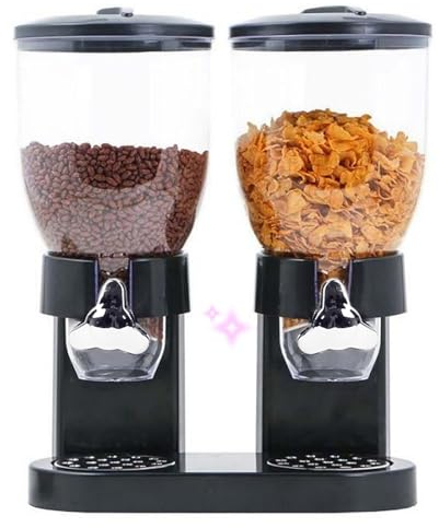 Distributore di cereali doppio,Distributori di caramelle a doppio controllo,Distributore di cereali,Cornflakes Dispenser,Senza BPA, Cornflakes Dispenser per frutta secca
