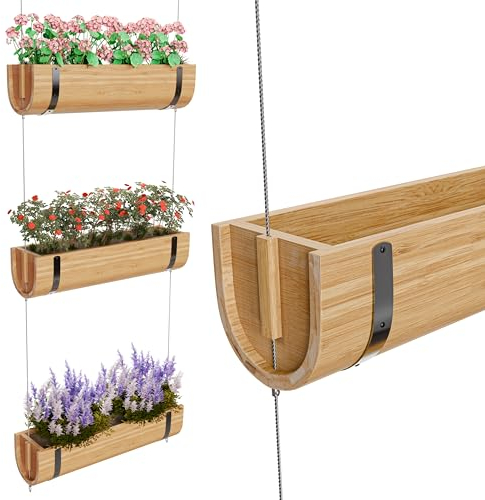 Omniverse Bambus Hochbeet – einzigartiges Design – flexibel höhenverstellbar – innen und außen – Kräuterbeet -Blumenkasten - nachhaltig – Zertifiziert – Deckenmontage oder Wandmontage – platzsparend