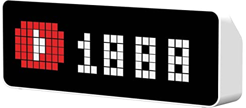 ULANZI TC001 Smart Pixel Clock, Social Media Counter, Digitaler Wecker mit Wetter, AWTRIX Simulator, Retro Pixel Art Anzeigetafel Pomodoro Uhr Nachttisch Gaming Zimmer & Büro Dekor