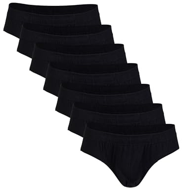 Basic Treasure 7 Slip Uomo Cotone, Senza Etichetta, Classico | 100% cotone, slip classico, elastico in vita, nessuna fastidiosa etichetta e vestibilità comoda per tutti i giorni