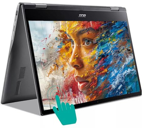 acer 13.3 Chromebook Laptop, Spin 513 1080 FHD IPS Corning Touchscreen, 4GB LPDDR4 RAM, 64GB EMMC, Qualcomm Snapdragon 7c Processor,Convertible 2-in-1 Laptop, USB3.1,Gray