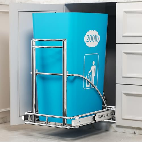 AMENER Poubelle sous évier de 20,5 à 50 l – Poubelle coulissante sous armoire ≥ 33 cm l x 43,2 cm H x 48,3 cm D, poubelle coulissante sous le comptoir, ne peut pas contenir (argent)