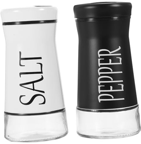 LOPUNER 2piezas y Pimentero De Vidrio y Acero Inoxidable Dispensador De Especias Fácil De Limpiar