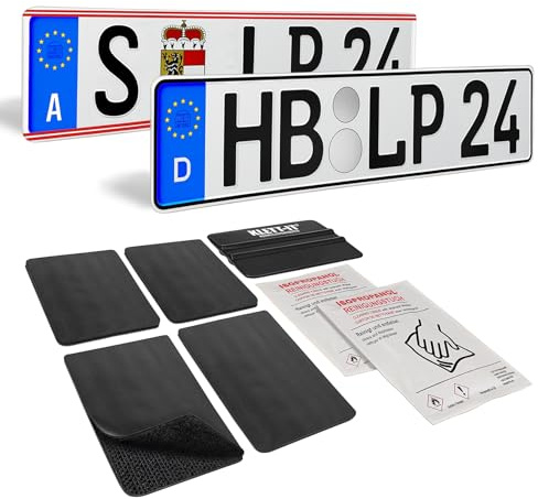 Soporte para matrícula de coche, sin marco, para 2 matrículas, universal, para todos los tamaños de matrícula