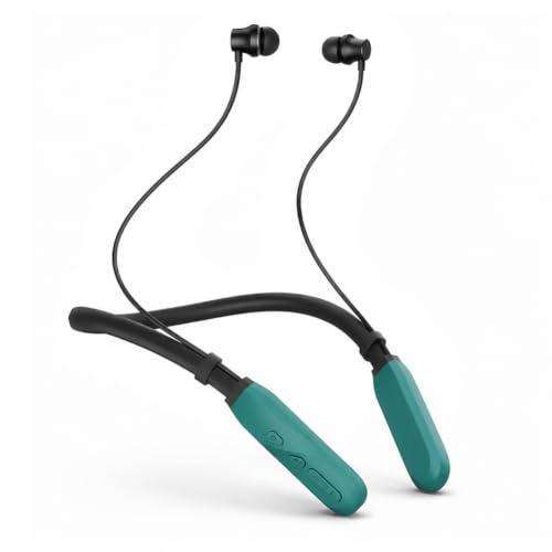 Écouteurs Bluetooth Sport À Tour De Cou avec Câble 200H de Lecture, Casque Bluetooth sans Fil, Écouteurs Intra-Auriculaires Bluetooth IPX4, Écouteurs Magnétiques pour Fitness Course Bureau, Vert