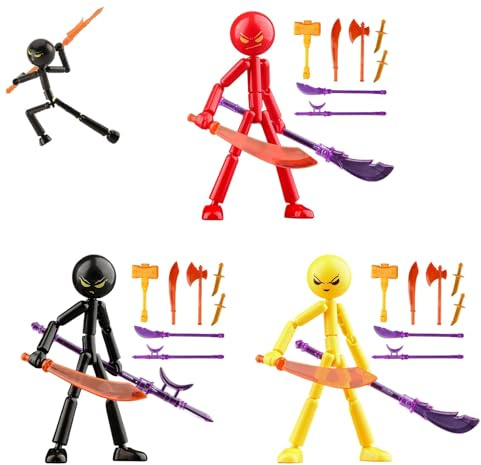 Generico Set Di Action Figure Da Collezione Con 7 Armi, Nuova Figura in Stop Motion 2026, Action Figure Snodabili, Bambola Meccanica A Figura Intera, Divertente Decorazione Da Scrivania (3 PCS-B)