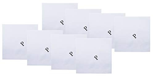Retreez 8 Piece Initial Monogrammed Men's Handkerchiefs Set, Set P Initial