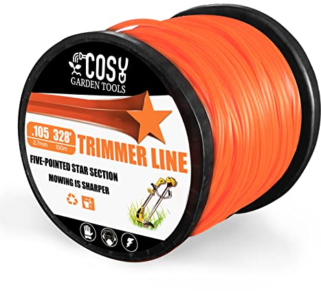 Fil de débroussailleuse Orange Pentagone Qualité Commerciale Corde Universelle en Nylon de qualité supérieure 2,7mm x 100m