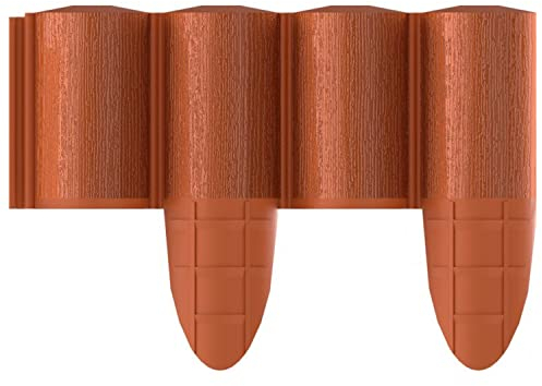 Cellfast ECO Rasenkante Palisade Gartenpalisade Raseneinfassung Beetumrandung Innovativ & Dekorativ UV-Strahlenbeständig Ziegelrot (2,4m)