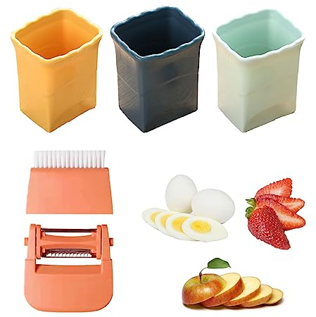 4 Stück Obst Werkzeug Küchenhelfer Set, Obstwerkzeug Set, Melonenausstecher Kugeln, Apfelschneider, Apfelentkerner, Schäler, Gemüseausstechform, für DIY-Obstsalate Gemüse