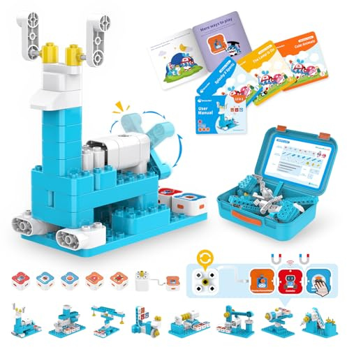 WhalesBot A3 12-in-1 STEM Blocks Coding Robot Kit for Kids, 61-Piece Educational Building Set with Interactive Storytelling, Ideal Toy Gift for Boys & Girls Ages 3-6