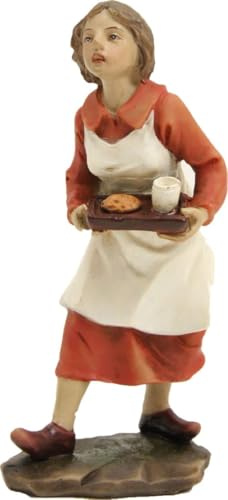 FADEDA Bonde med brödtid/höjd: 9 cm/handmålad/detaljerade krubbfigurer – julbord, dekoration, krubbtillbehör