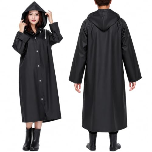STEK Rain Poncho for Men & Women, Reusable EVA Raincoat with Hood & Sleeves | Waterproof Lightweight Rain Jacket for Travel, Cycling, Camping, Hiking & Outdoor Activities