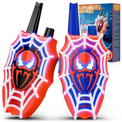 Mirthigig Walkie Talkie Bambini, Ragnatela con Luci e Occhi Lampeggianti, Giocattolo Gioco Bambino 3 4 5 6 7 8 Anni, Giocattoli Giochi Esterno Giardino Bambini Regalo Bimbo 3-9 Anni Maschio di Pasqua