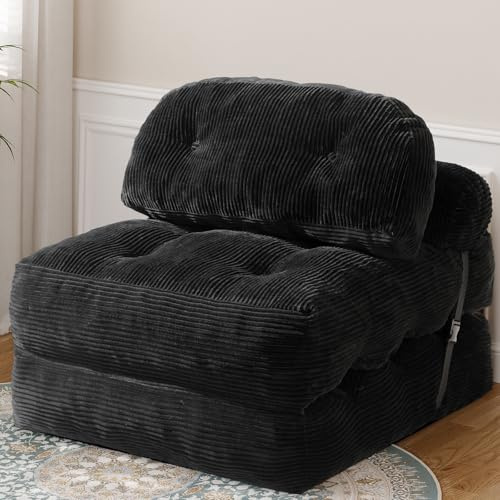 Folding Sofa Bed, Convertible Sleeper Chair with Back Support and Pillow
