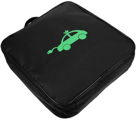 LALADEFIEE Ev Charger Storage Bag Square Shape Portable Ev Cable Organizer Case Fire Resistant for Car Trunk Travel