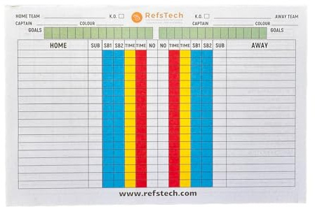 Referee Match Pad with Sinbin Option (Coloured) (with SinBin)