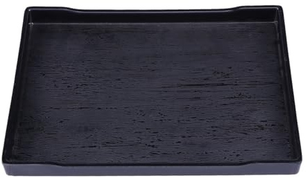 DIYEAH Bol Reptile de Taille L pour Nourriture Eau et Bain Gamelle Terrarium Tortue Terrestre et Stable avec Surface Imitation Bois Facile à Nettoyer Noir