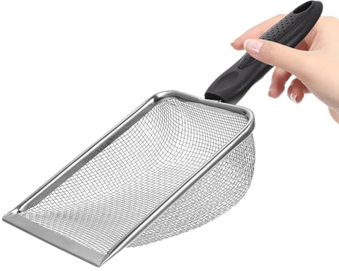 Tofficu Pelle Substrat Sable INOX pour Reptiles Tortues Araignées Nettoyage Excréments Outil Sûr et Pratique