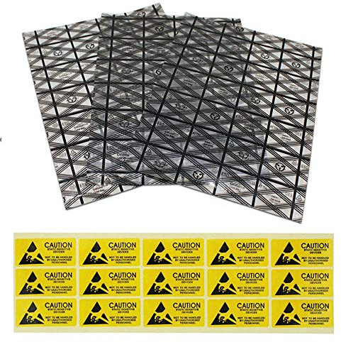 Supkeyer, 30 sacchetti antistatico ESD per SSD HDD e dispositivi elettronici, scheda grafica per schede madri, schermo LCD, con etichette cautela, 30 x 40 cm