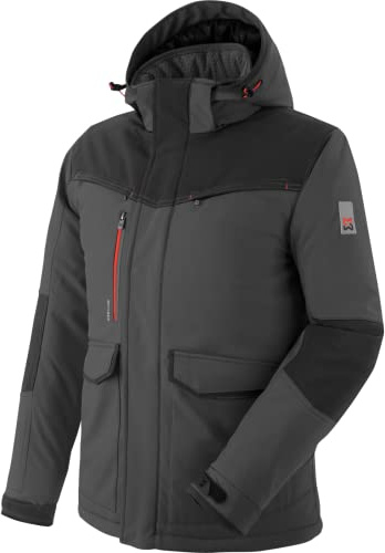 WÜRTH MODYF Winterjacke für Herren Softshelljacke Winter Stretch X in Anthrazit – extra warme Jacke für die kalten Tage - wasserabweisend und winddicht - in der Größe XL
