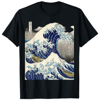 Vintage Giapponese Tatuaggio Arte Kanagawa la Grande Onda t Shirt Maglietta
