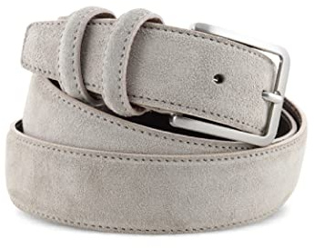 La Bottega del Calzolaio Cintura in pelle uomo scamosciata classica artigianale made in italy 3,5cm (110 cm (42/44-44/46 EU), Beige)