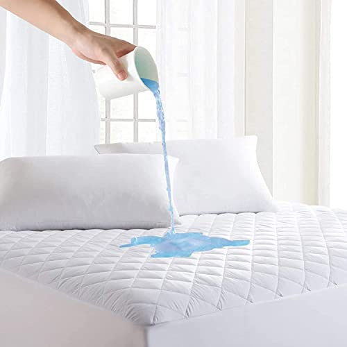 Luxury Nights Protector de colchón acolchado, impermeable, supersuave, antialérgico, transpirable, hipoalergénico, funda de cama sin ruido (doble pequeño, 40 cm)