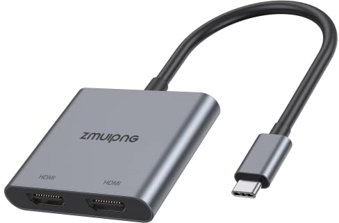 USB C to Dual HDMI Adapter, USB Type C to Dual Monitor Adapter, USBC Adaptor 2 HDMI USB-C Hub 4K@60Hz for Laptop HP/Dell/Surface/Lenovo/Thinkpad/Chromebook/MacBook