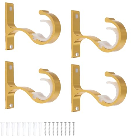 KINHARD Support de Tringle et Rideau, Support Plafond et Penderie en Métal