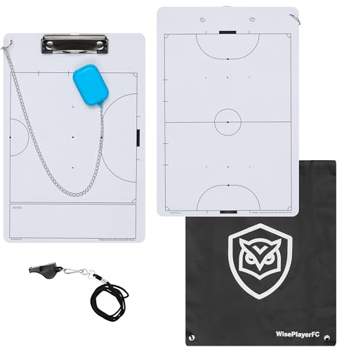 WISEPLAYERFC Tableau Tactique Futsal-Ardoise Réversible pour Entraîneurs de Futsal avec Sifflet et Sac