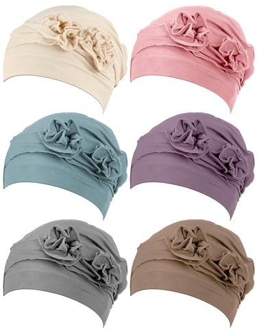 JenPen 6 Pcs Chemo Headwear for Women Turbans,Bright Color,Delicate Style
