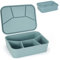 LELE LIFE Auslaufsichere Silikon Lunchbox Bento Box, Silikon Lunchbehälter 4 Fächer für Erwachsene, Bento Snackbox, Mikrowellen- & Spülmaschinenfest, Dusty Blue