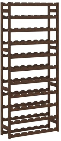 vidaXL Casier à Bouteilles pour 77 Bouteilles, Étagère à Vin avec Rangement, Casier à Bouteilles, Porte-Bouteilles, Moderne, Marron Bois de Pin Solide