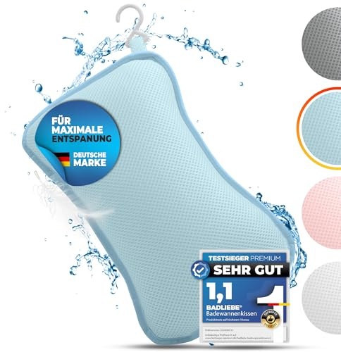 BadLiebe Cuscino per vasca da bagno piccolo (blu)