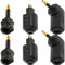 Xiatiaosann 6 Stück Optisches Toslink auf 3,5 mm Stecker, Mini-Toslink Audiokabel Adapter Digital Klinken Buchse, optischer Mini Anschluss, rechtwinkliger 90-Grad-Konverter für Toslink Mini-Toslink