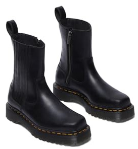 Dr. Martens Womens Amaayah Lo Leather Bex Pull-On Boots Black 8 Medium