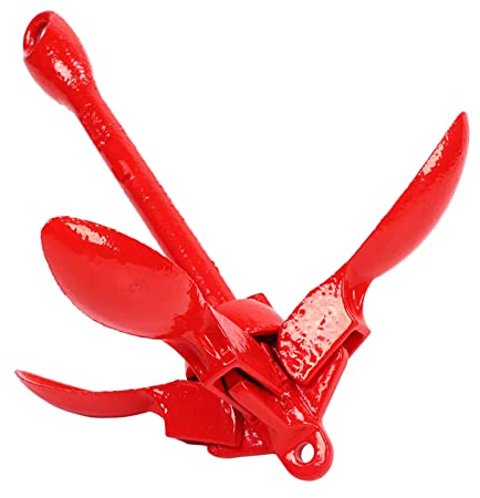 Hochwertiges, Faltbares Bootsanker-Set aus Rotem Kohlenstoffstahl Mit Seil Für Kajaks – Marine-Ankerbojen-Set – Und Zuverlässig