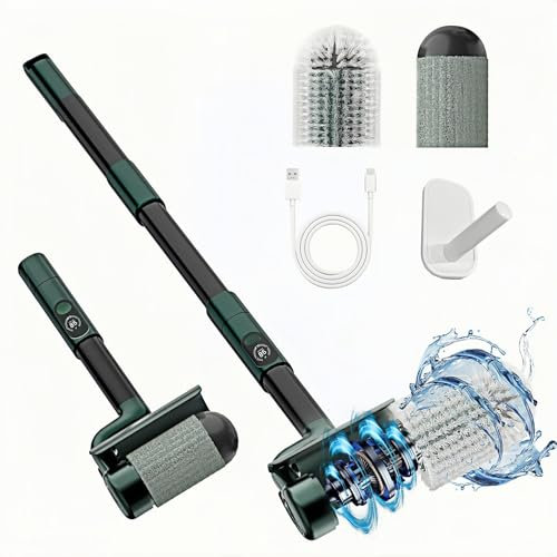 Elektrische Reinigungsbürste, Minthouz 2-Gang einstellbare Lange Griff elektrische schnurlose Reinigungsbürste, IPX7 wasserdicht, reinigt Tierhaare, geeignet für Bad, Küche und Auto