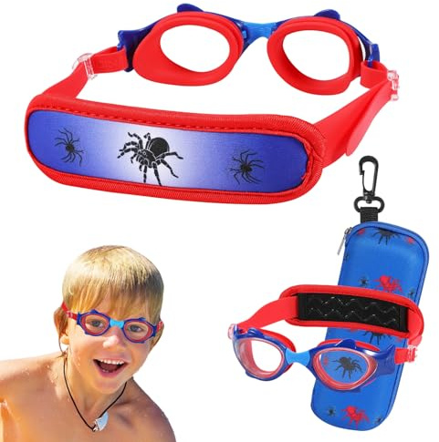 RUIGAO Kids Swim Goggles Age 3-6, Toddler Goggles No Hair Pull, Neoprene Padded Strap/UV Protecrtion/Anti Fog